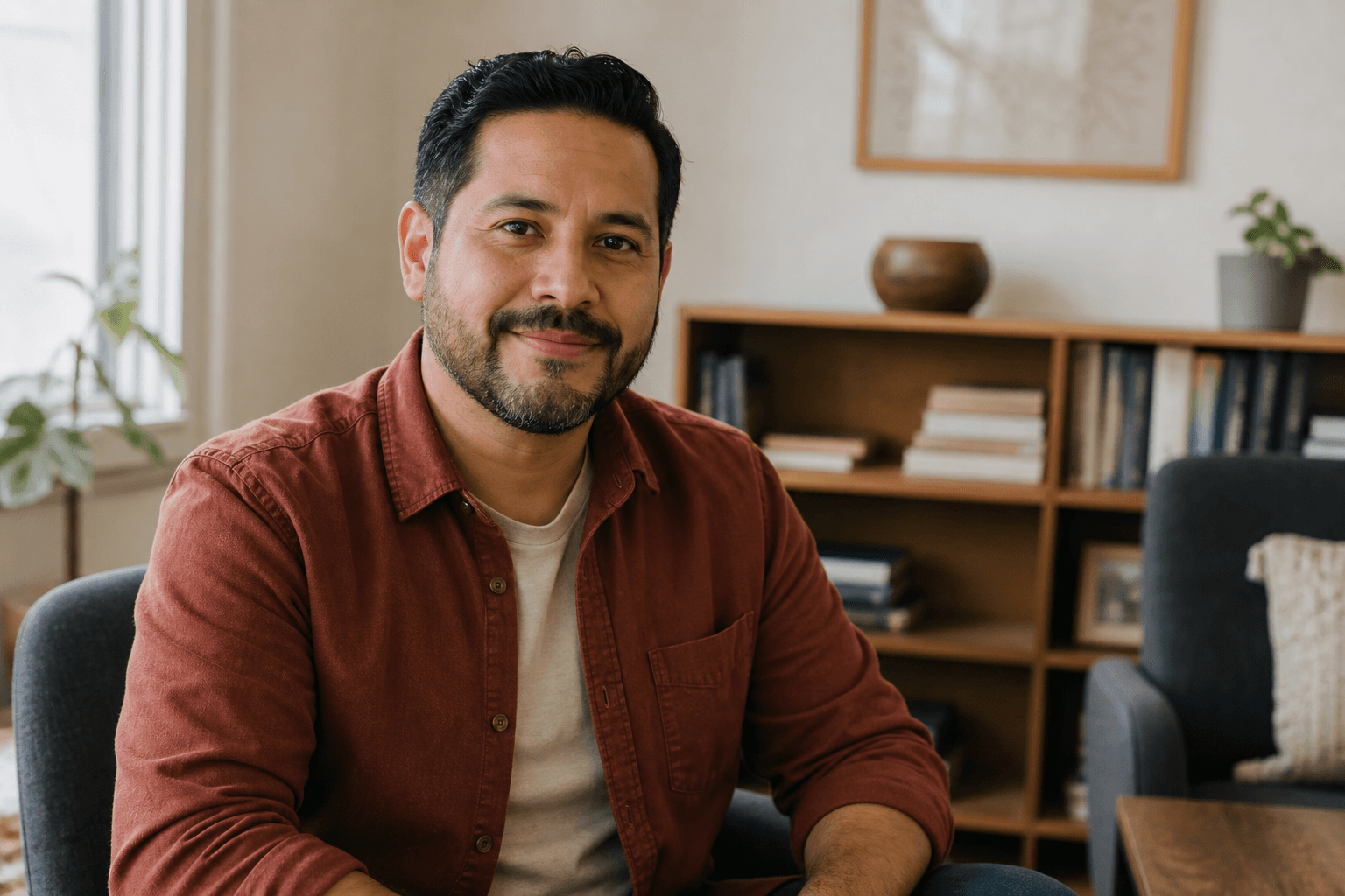 Portrait of Daniel Reyes, a fictional prototype therapist